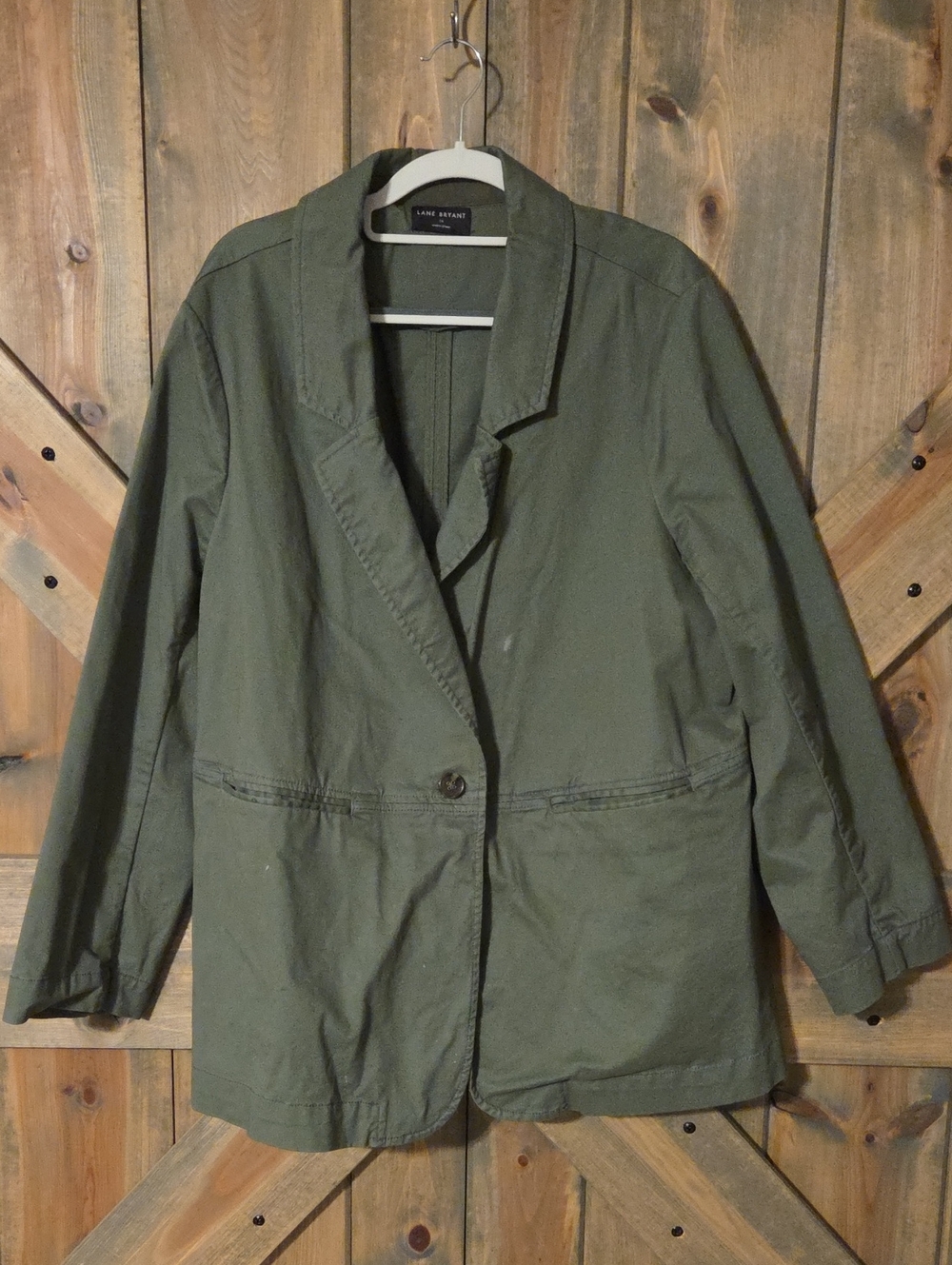 Lane Bryant Olive Utility Blazer Jacket
